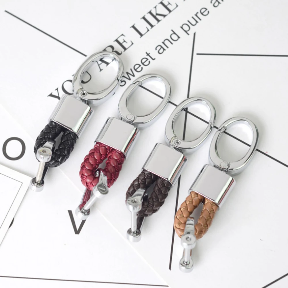 

New Leather+Metal Car-Styling Keychain Car And Home Key Ring Holder Housekeeper For Bmw for Honda for Toyota universal