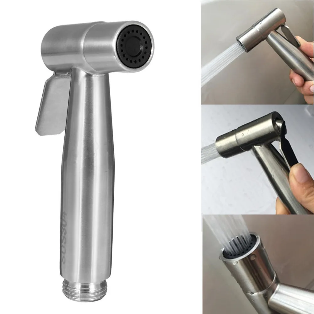 Premium Bathroom Pressure Small Shattaf Sprayer Washing Small Shower Head Flusher Flushing Clean Bidets Stainless Steel 0714-1 2
