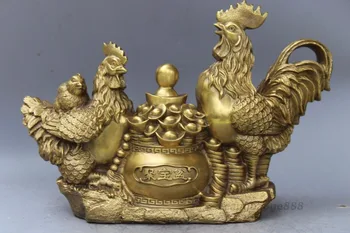 

Antique Collectible Handmade Statue Brass chicken Rooster Hen Deco Art