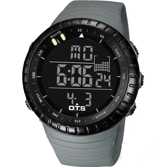 gray black 5 штук в партии, OTS 7005, Мужские Цифровые спортивные часы для дайвинга, 50 м, водонепроницаемые армейские военные часы, мужские Модные Повседневные часы - Цвет: gray black