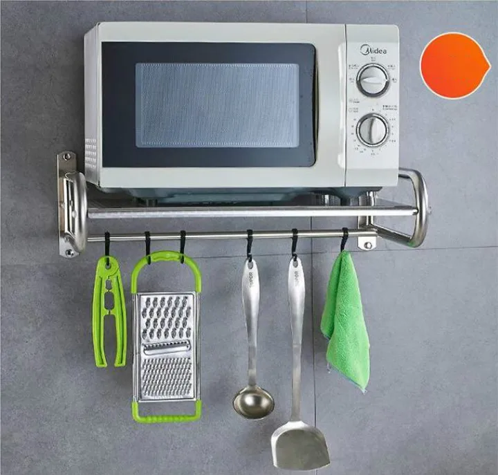 Kitchen Shelf Stainless Steel Microwave Shelf Wallmounted Oven Shelf Kitchen supplies Storage
