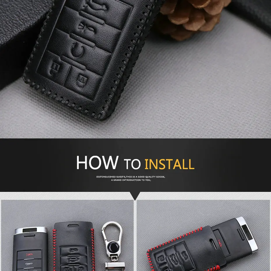 Metal Keychain Car Key Case For Cadillac (16)