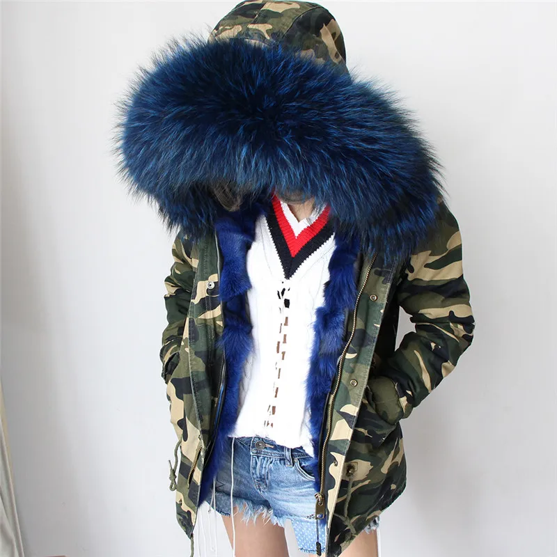 Outwear Laveur À Manteau Femmes Parkas De Kong2017 Armée 6 1 Fourrure 4 Hiver 3 Capuchon Vert 2 5 Doublure Raton Col Renard Veste Maomao Noir 7 Grand Z7vPqP6