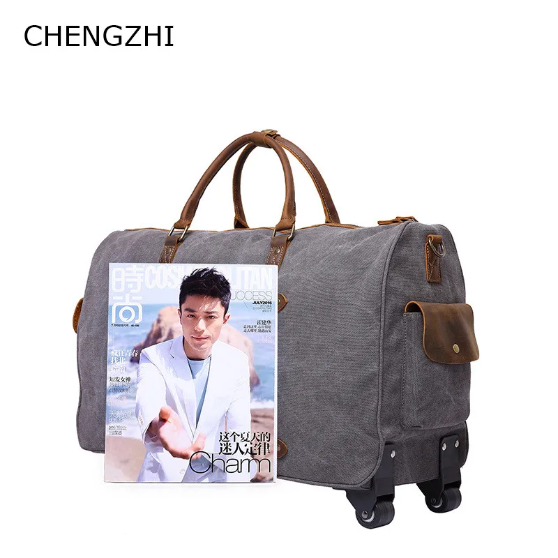 CHENGZHI высококачественные мужские дорожные сумки чемодан с колесами износостойкая багажная сумка чемодан на колесиках