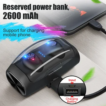 

Wireless Bluetooth Earphone V6 TWS Mini 5.0 Earphones Stereo Headphones with Micro Noise Cancelling Earbuds with Charging Box