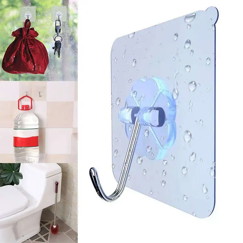 

Strong Suction Cup Wall Hook Transparent Removable Hanger Vacuum Sucker Hooks For Bathroom Kitchen FG