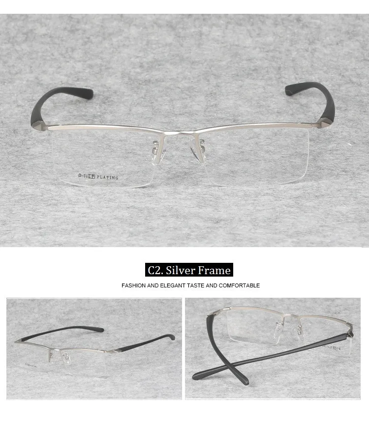 Электрическая Высококачественная титановая полуоправа для мужских очков, очки для близорукости, оптические очки по рецепту, оправа для очков