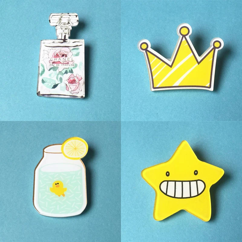 Amazing High Quality Shirt Cute Cartoon Brooch Badge Pins Bag Bagpack Decoration Harajuku Acrylic Fruit Animal Dog Brooch Broche