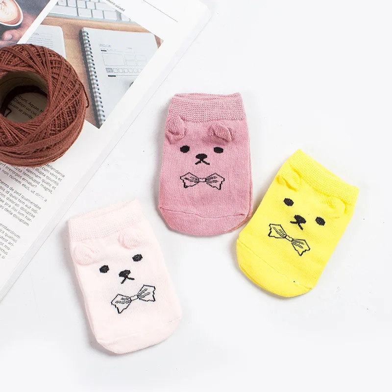 Wecute/3 пары носков с объемными рисунками хлопковые носки для новорожденных с милыми кроличьими ушками детская Подарочная коробка Носки ярких цветов для детей