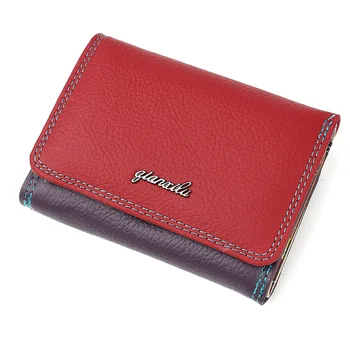 

2019 Genuine Leather Women Wallets Luxury Brand Card Holder color Purse ,the best present for women