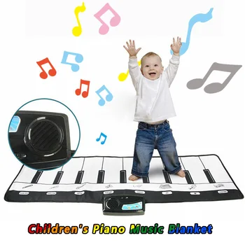 

110x36cm Musical Mat Keyboard Piano Play Mat with 10 Touch Keys & 10 Melody & 8 Instrument Educational Toy Gift for Boys & Girls