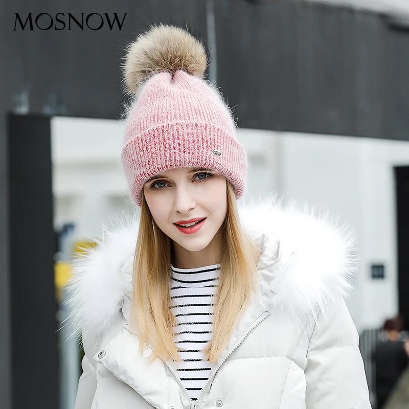

Winter Hats For Women Knitted Women Wool 2019 Fashion New Fur Pompom High Quality Beanie Skullies Bonnet Femme #MZ824