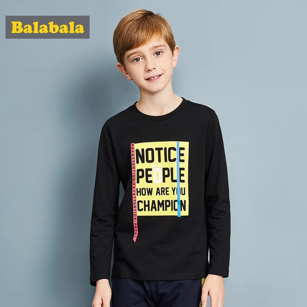 

Balabala 2018 spring tshirt Children's clothing Boys 100% Cotton soft T-shirt Kids Long Sleeve Boys Tops Tee Printed T-Shirt