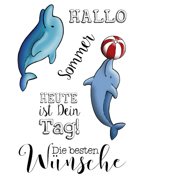 

German /Dolphin Transparent Clear Stamp/Seal for DIY scrapbooking/photo album Decorative clear stamp A0311