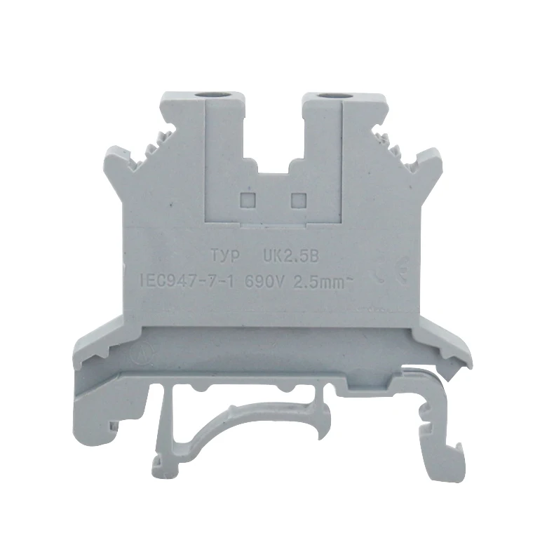 

100 pcs/lot Terminal UK2.5B universal DIN rail lug plate Wiring row connection copper DIN rail mounted Wire Cable Terminal