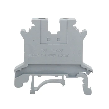 

100 pcs/lot Terminal UK2.5B universal DIN rail lug plate Wiring row connection copper DIN rail mounted Wire Cable Terminal