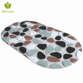 

Mrosaa 39x69cm PVC Bath Mats Antiskid Pebble Pattern Shower Mat Bathroom Carpet Floor Rug Toilet Mats Bathroom Accessories