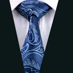 LD-635 Новое поступление бренд Для мужчин галстук 100% Шелковый Синий Пейсли галстуки галстук Gravata для Для мужчин формальной свадьбы жених