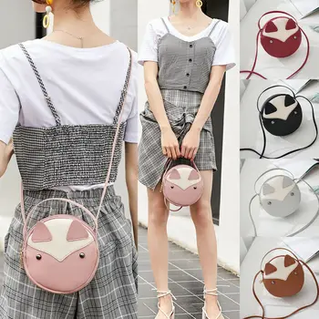 

Cute Women Round Tote Messenger Bags PU Handbag Cross Body Bag Shoulder Bag
