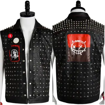 

Watch Dogs 2 Cosplay Costume Wrench Dedsec Leather Vest Jacket Uniform Coat Halloween Carnival