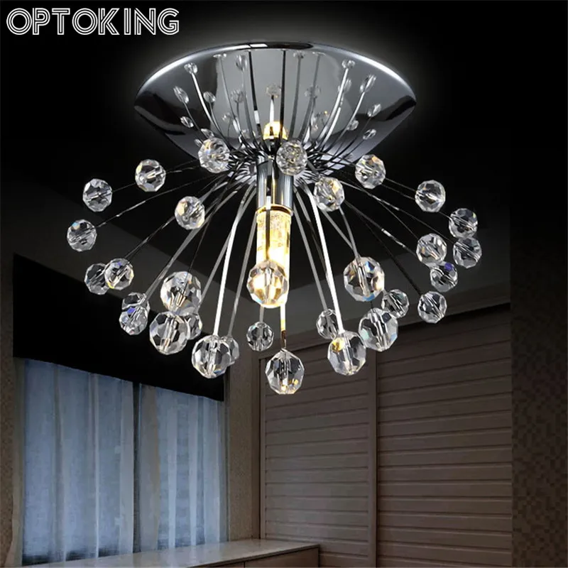 

dandelion chrome crystal ceiling light with G4 bulb modern lustrel led ceiling lamp for home decoration indoor use