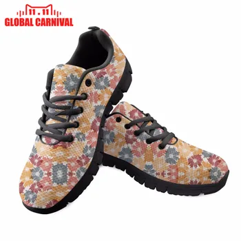 

Fall Flowers in Orange & Maroon Print Lace-up Comfortable Shoes For Girls Women Shoes Halloween Christmas gift Noisydesigns