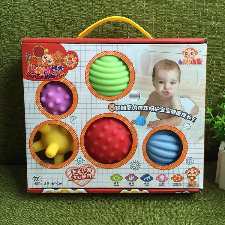 Детский сенсорный мяч для рук, звук, детский массажный Мягкий шар, детские развивающие игрушки