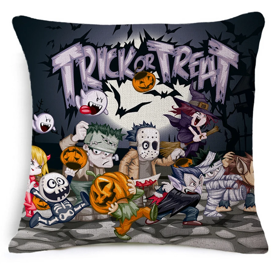 الحديثة أوروبا الشمال الكرتون مضحك هالوين ديكور صوفا رمي الوسائد حالة مكتب كرسي أريكة وسادة تغطي ديكور المنزل d15