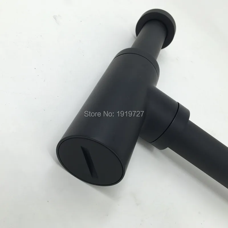 Günstig Luxus Matte Schwarz Hohe Qualität Messing Euro Becken Flasche Sanitär P Falle Waschen Rohr Abfall Waschbecken Falle Moderne stil Siphon