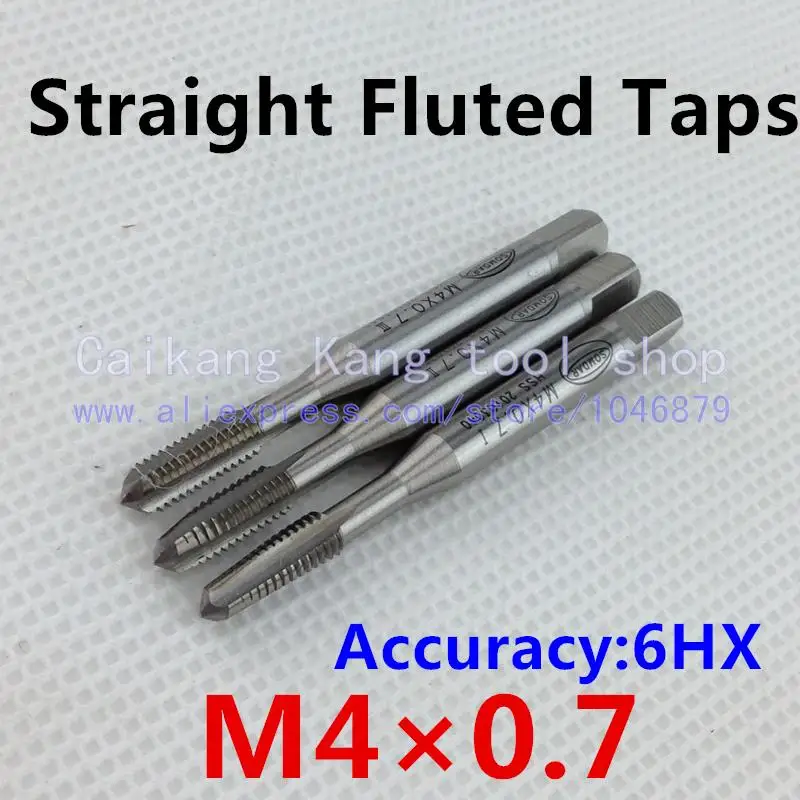 New 3/set M4*0.7 Wire tapping Tap & Die Straight Fluted Taps Accuracy
