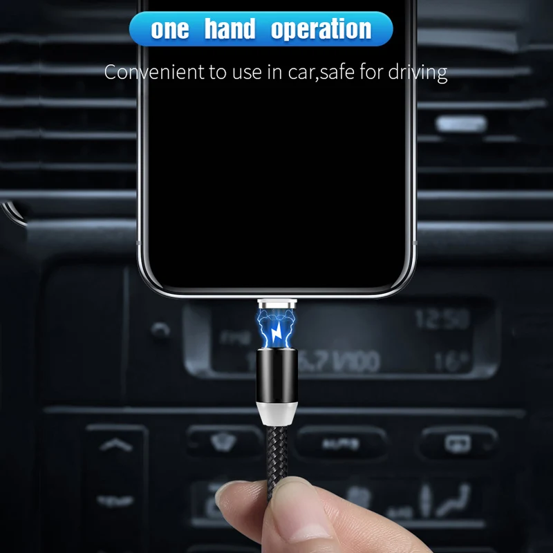 Hadinas зарядный Магнитный кабель светодиодный Micro usb type C магнитное зарядное устройство, кабель для iPhone X 8 6 7 Xs samsung Xiaomi провод мобильного телефона