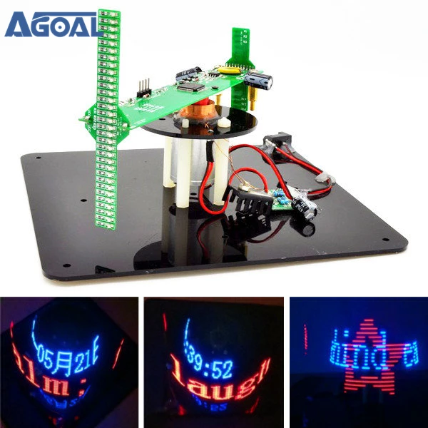

DIY Biaxial 3D Rotating LED Kit POV Creative Soldering Training Kit