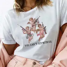 Angel Fashion Tees футболка Ullzang женская футболка с принтом Harajuku 90s Kawaii Одежда Футболка Топ летний Vogue grunge women ulzzang