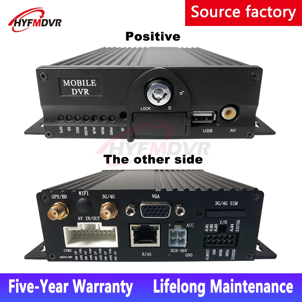 Cheap Spot Wholesale Coaxial HD 4 Channel 4G GPS Mobile DVR 12V Voltage Car Camera Engineering Car / Private Car / Bus /  Boat MDVR 4