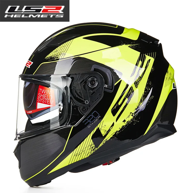 Najtaniej LS2 FF328 strumień pełna twarz moto rcycle kask Capacete ls2 z podwójnym obiektywem ls2 Casco moto capacete de moto cicleta DOT zatwierdzony