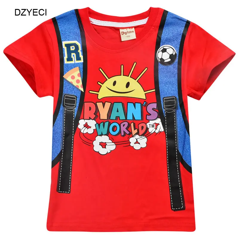 DZYECI Ryan Toys Review/футболка для мальчиков и девочек-подростков; коллекция года; сезон лето; детская хлопковая Повседневная футболка с принтом; детская верхняя одежда