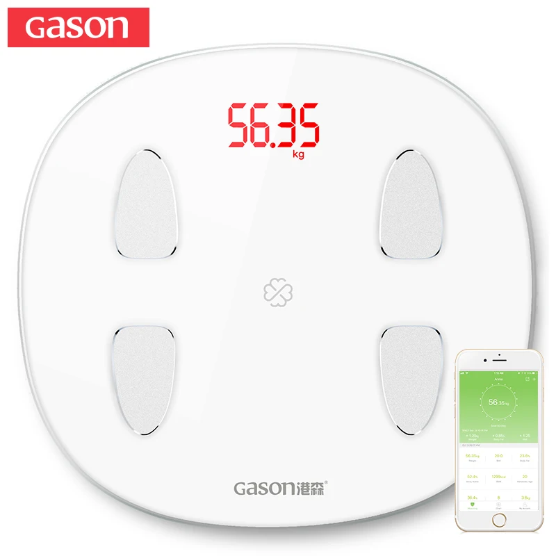 

GASON S6 Body Fat Scale Floor Scientific Smart Electronic LED Digital Weight Bathroom scale Balance Bluetooth APP Android or IOS