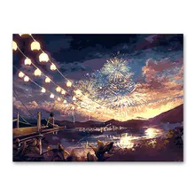 Цифровая живопись Diy Ручная роспись маслом гостиная пейзаж картина маслом бескаркасная декоративная живопись 40*50 см