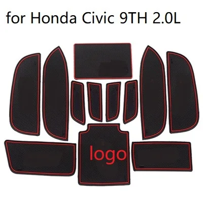 

12pcs/set Anti-Slip Gate Slot Mat Rubber Coaster for Honda Civic 9th 2.0L Gen Accessories Stickers Type