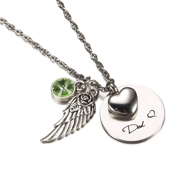 

Stainless Steel women memorial dad,mom heart cremation urn pendant necklace jewelry
