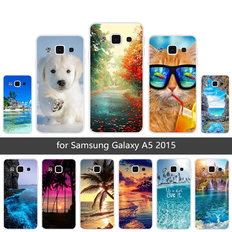 Чехлы для Samsung Galaxy A5 2015 прозрачная Мягкая силиконовая задняя крышка A500 A5000 черный