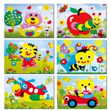 1 комплект 10 типов конструкций/Партия DIY мультфильм животных 3D стикеры с пеной эва головоломки серии раннего обучения Развивающие игрушки для детей