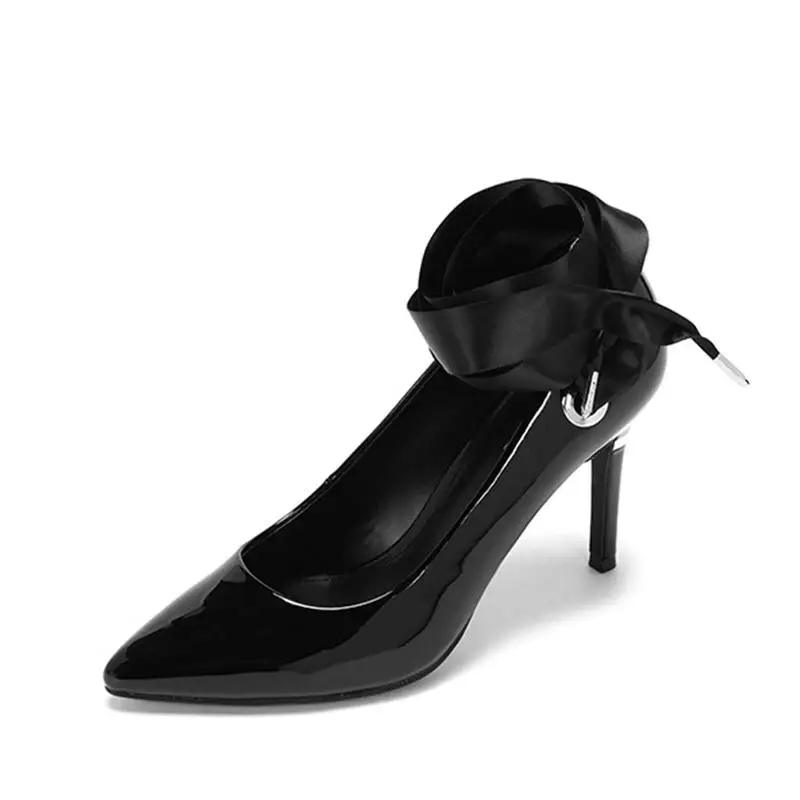 

Simple Pointed Thin-heeled Women's Shoes In Spring Elegant Silk Lace Shallow-mouthed Single Shoes Sexy Elegant White Single Shoe