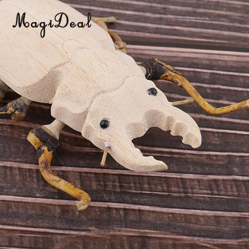 1 Piece Wooden Educational Toys, Wood and Bamboo Bugs Shape Prank Toy
