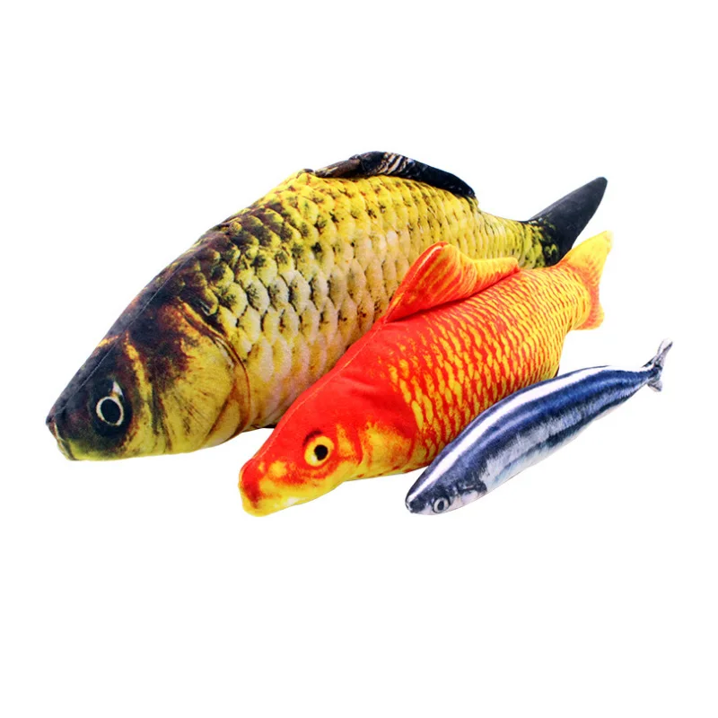 Hot <b>pet cat toy simulation fish</b> toy artificial carp carp sardines plush ...