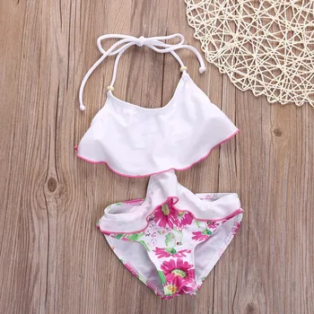 

Fashion Children's Girls One-Piece Suitsl Summer Flora Swimsuit Beach Costumes Bathing Suit