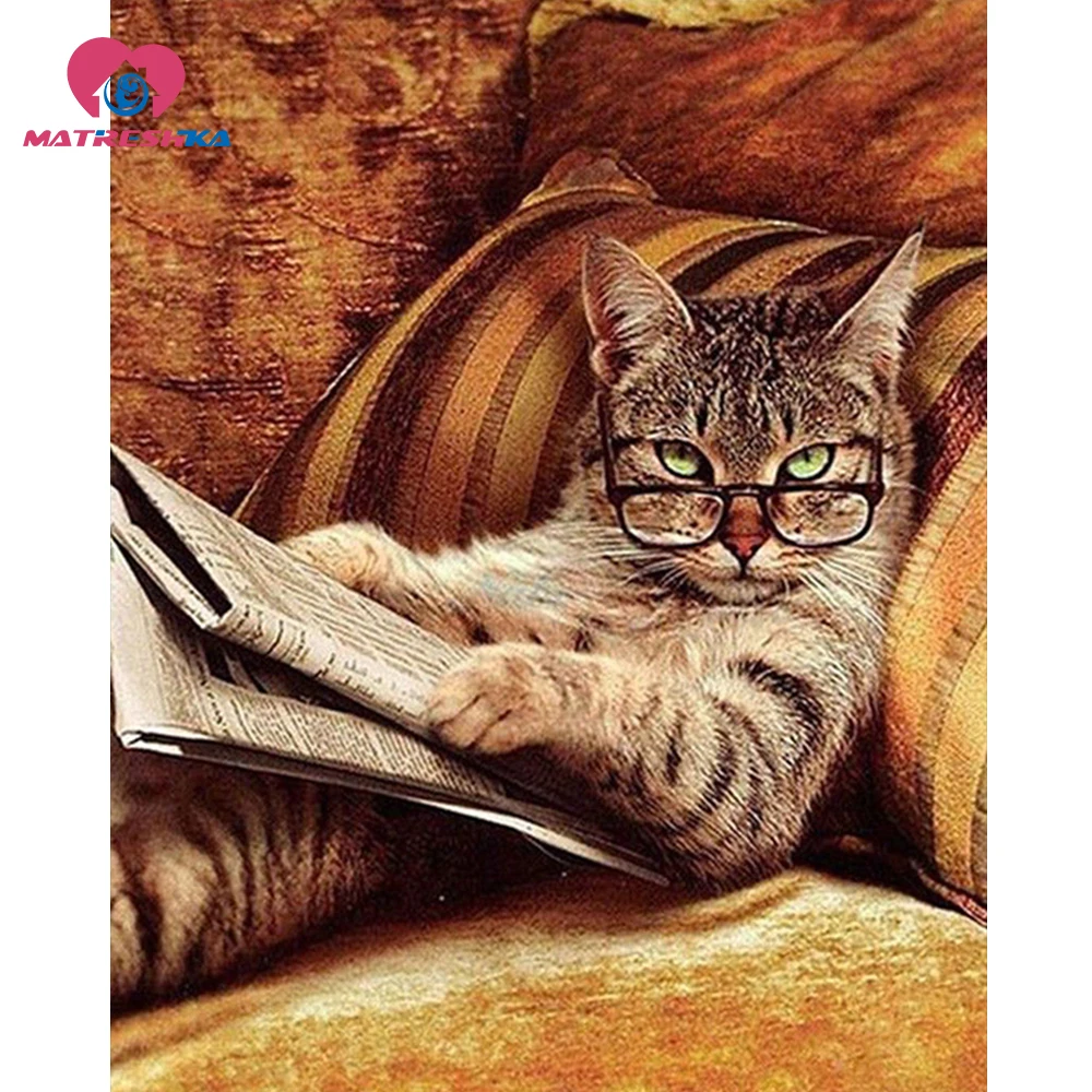 

DIY 5D Diamond Mosaic cat 5D Full square drill Diamond Painting Cross Stitch Kits Square Diamond Embroidery round Home Decor