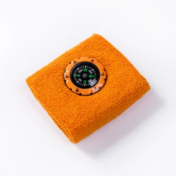 

UK New Outdoor Sports Survival Bracelet Compass Sweat Bands Bracelet wrist supporter with compass