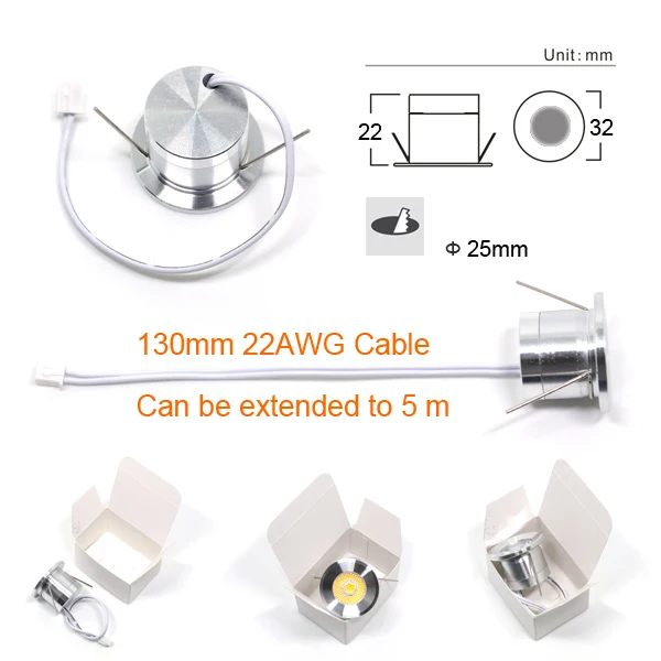 6pcs-1W-12V-DC-Mini-Led-Spot-Downlight-With-Transformer-and-Cables-25mm-80Ra-110Lm-Cabinet (4)