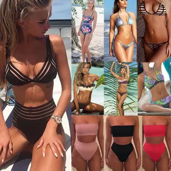 

2019 Newest arrival Hot Sexy Charming Wholesale Swimwear Women e Bikini Set Bandage Push-Up Swimsuit Bathing Beachwear